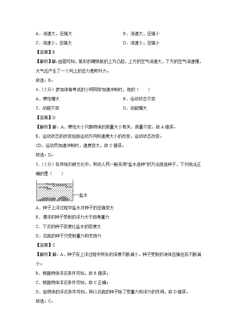 [物理][期末]吉林省2023-2024学年八年级下学期期末试卷02