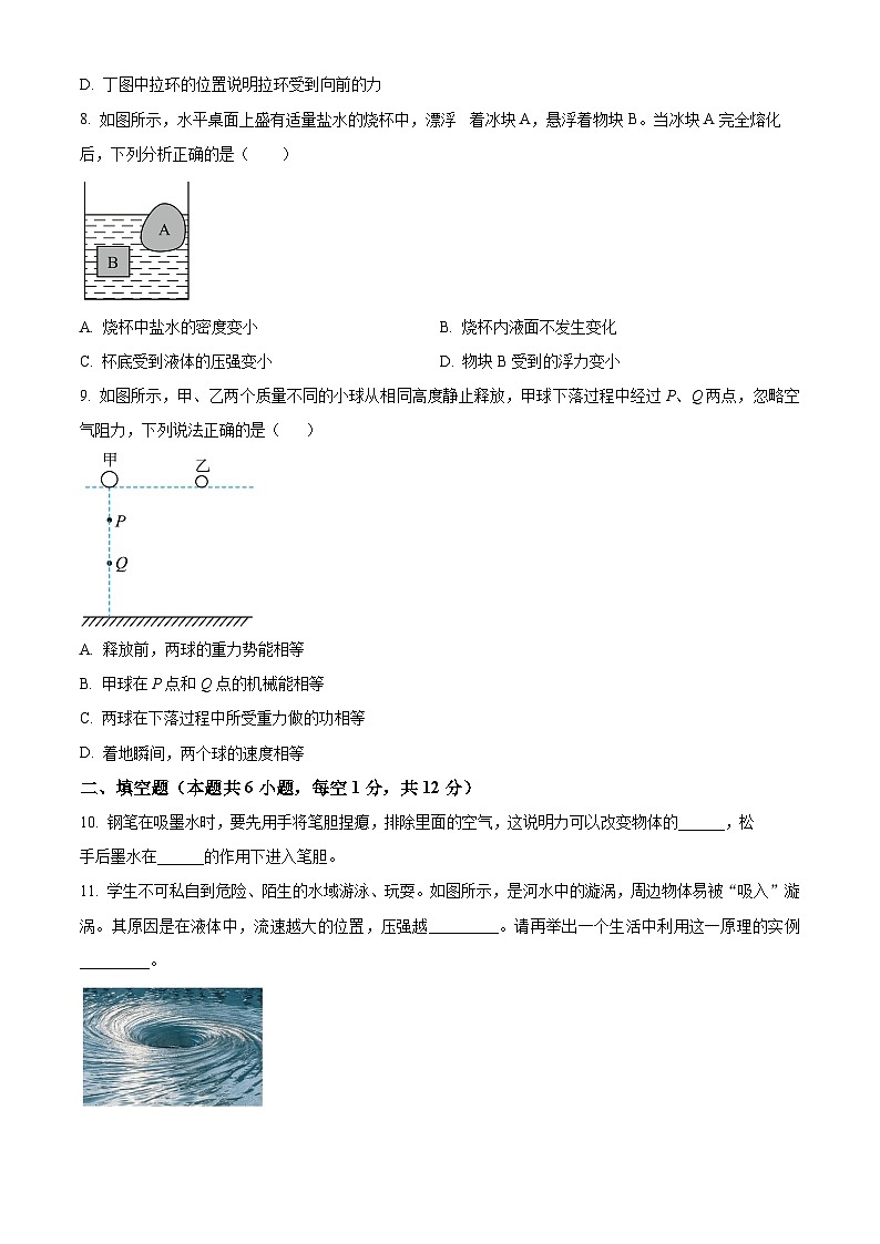 辽宁省鞍山市海城市2024-2025学年九年级上学期开学考试物理试题（原卷版）03