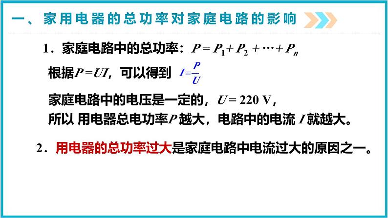 19.2家庭电路中电流过大的原因  课件 2024-2025学年学年人教版九年级全一册物理第4页