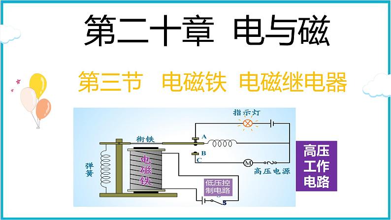 20.3电磁铁  电磁继电器课件 2024-2025学年学年人教版九年级全一册物理第1页