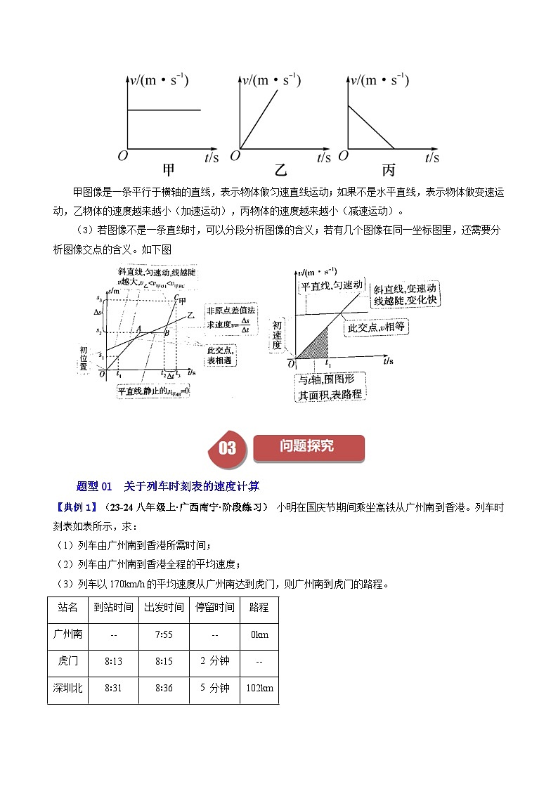 人教版2024-2025学年八年级物理上册同步精品讲义专题1.5单元专项提升01速度的计算和运动图像问题(学生版+解析)03