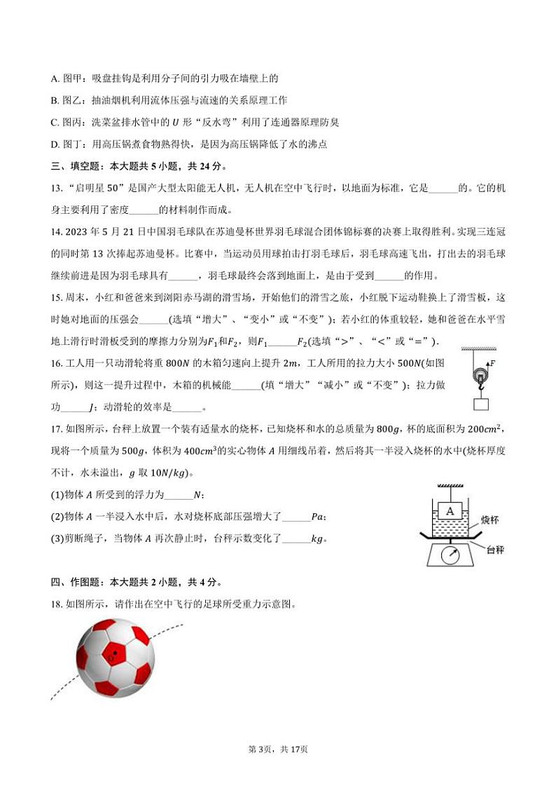 [物理]2024～2025学年湖南省长沙市湖南师大附中星城实验学校九年级(上)入学试卷(有解析)03