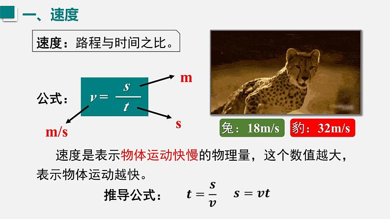 （人教版2024）八年级物理上册同步1.3 运动的快慢  课件+教案+同步练习+视频素材07