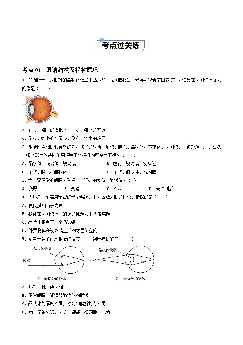 （人教版2024）八年级物理上册同步5.4 眼睛和眼镜   课件+教案+同步练习+视频素材02