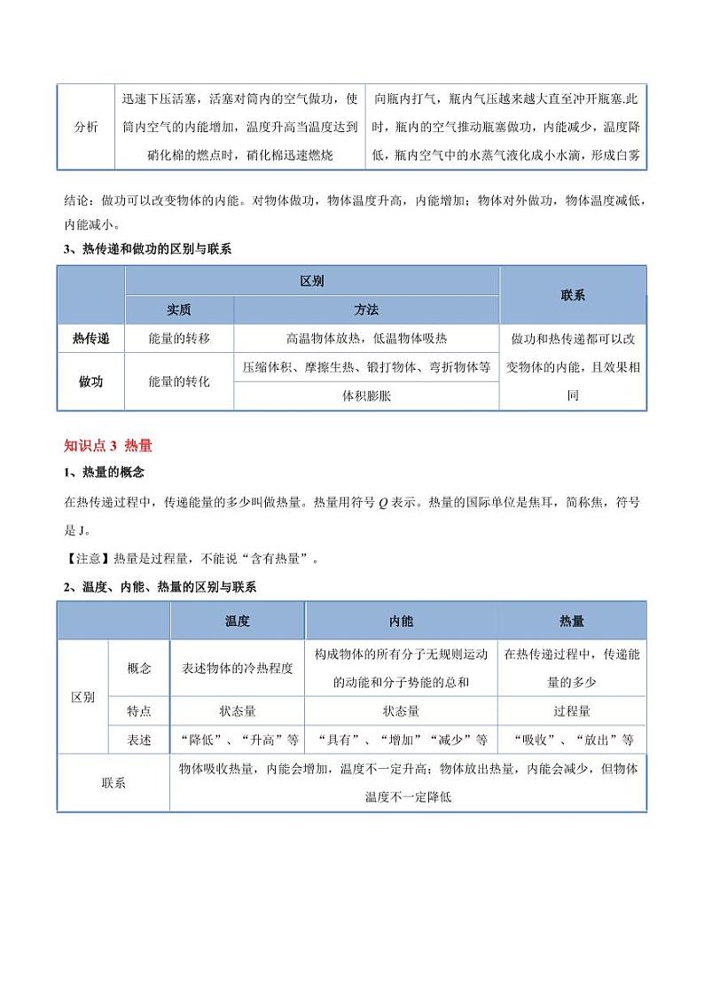 13.2 内能（7大题型）（含答案） 2024-2025学年九年级物理全一册同步题型分类讲与练（人教版）03