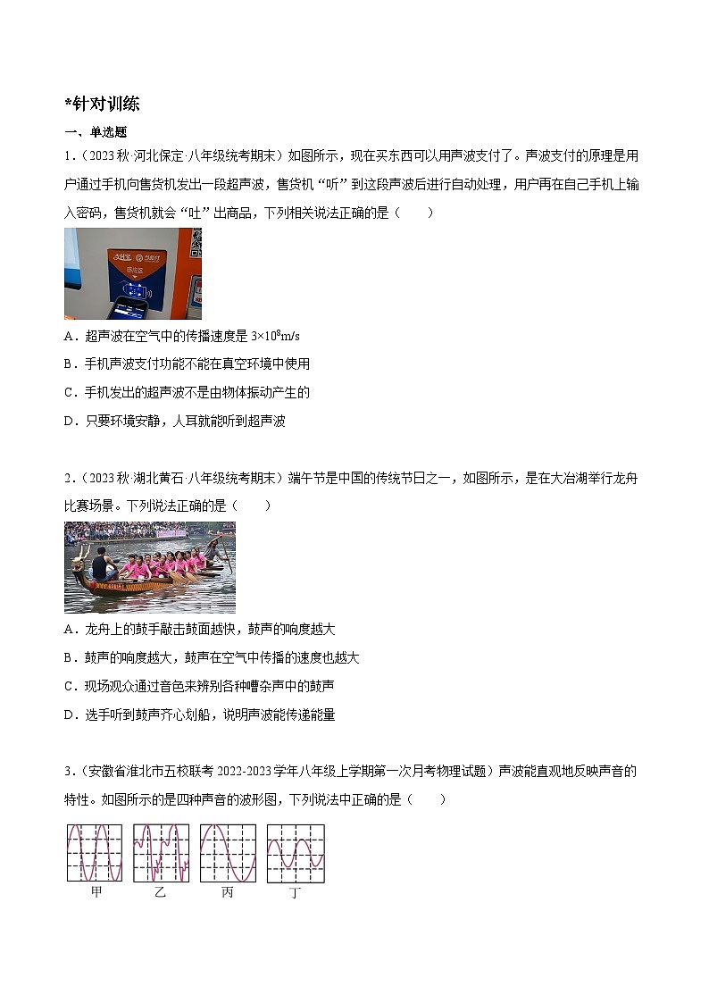 中考物理二轮四大模块针对集训(全国通用)专题01声现象专题练习(原卷版+解析)第3页