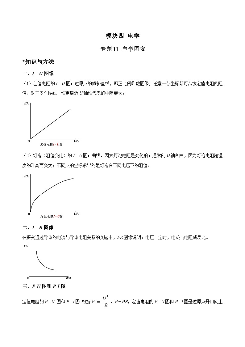 中考物理二轮四大模块针对集训(全国通用)专题11电学图像专题练习(原卷版+解析)01