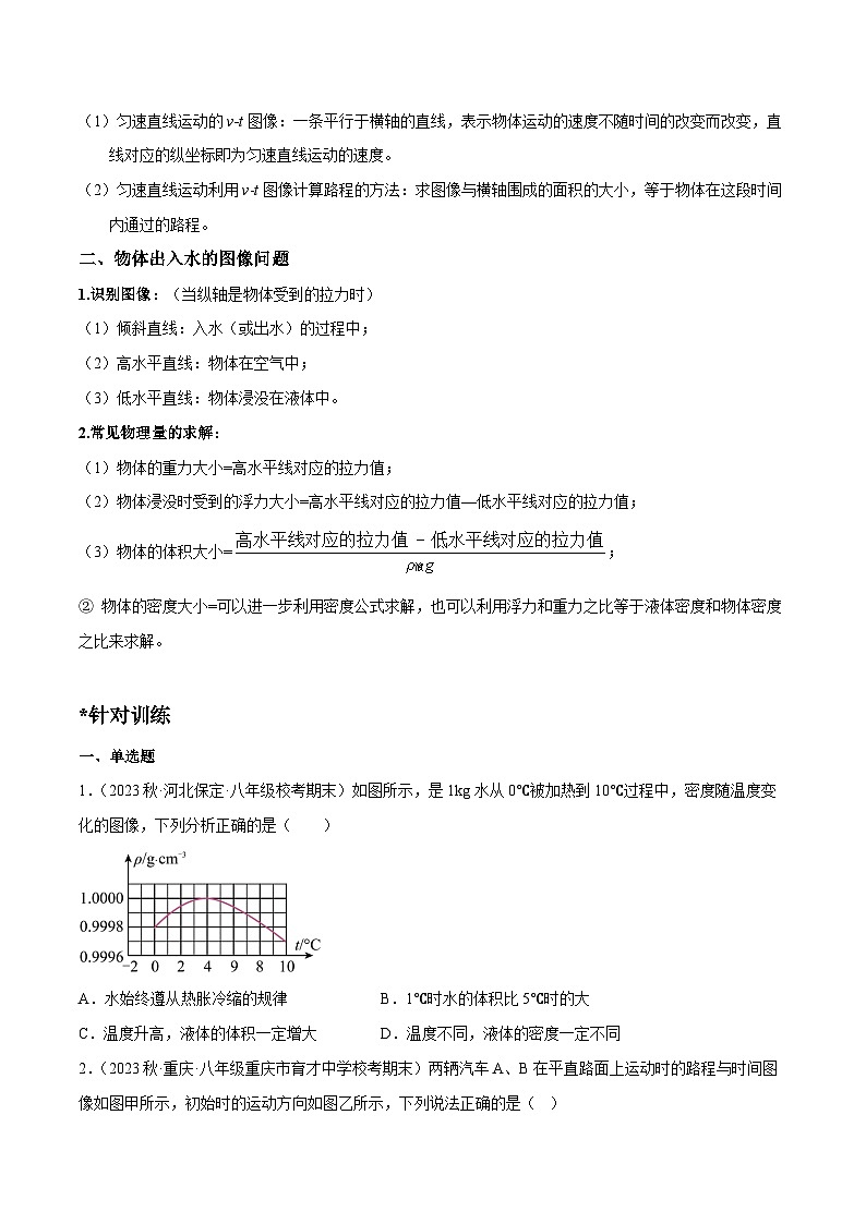 中考物理二轮四大模块针对集训(全国通用)专题12力学图像专题练习(原卷版+解析)第2页