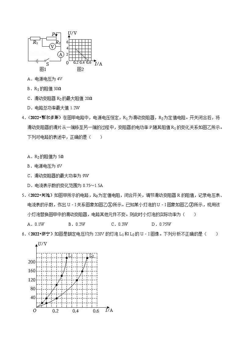 中考物理重难点精讲讲练(全国通用)电学专项突破4：图象信息问题专题练习(原卷版+解析)第2页