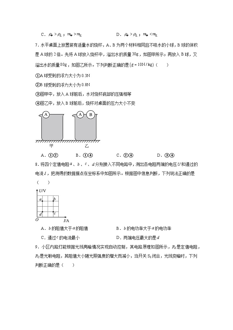 2024年山东省聊城市阳谷县中考二模物理试题03