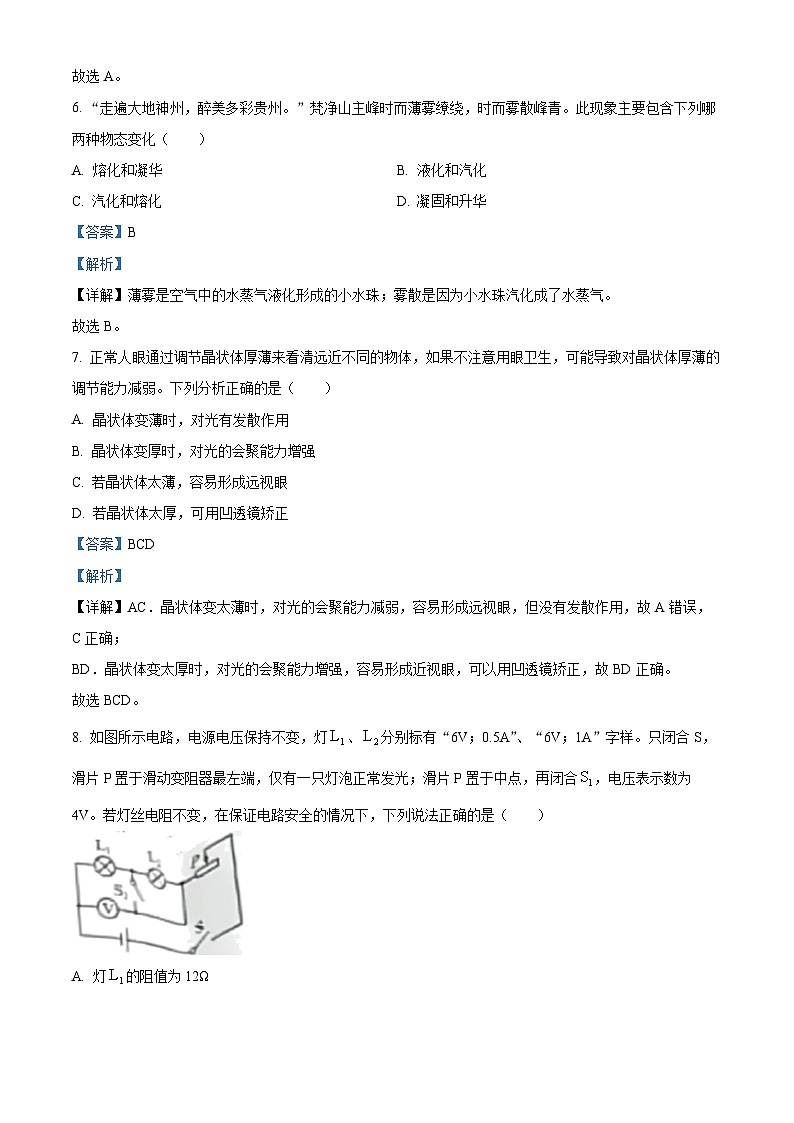 2023年贵州省中考物理真题（解析卷）第3页