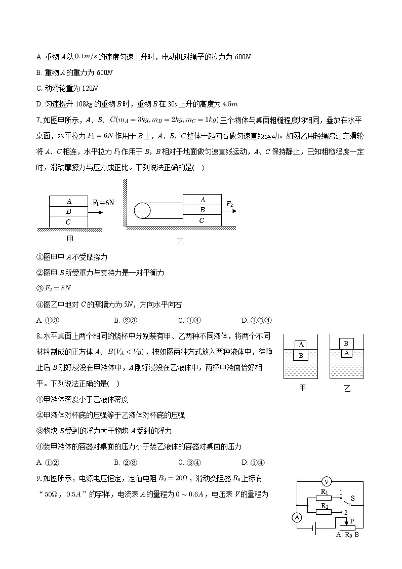 2024年四川省绵阳市南山双语学校中考物理模拟试卷第3页