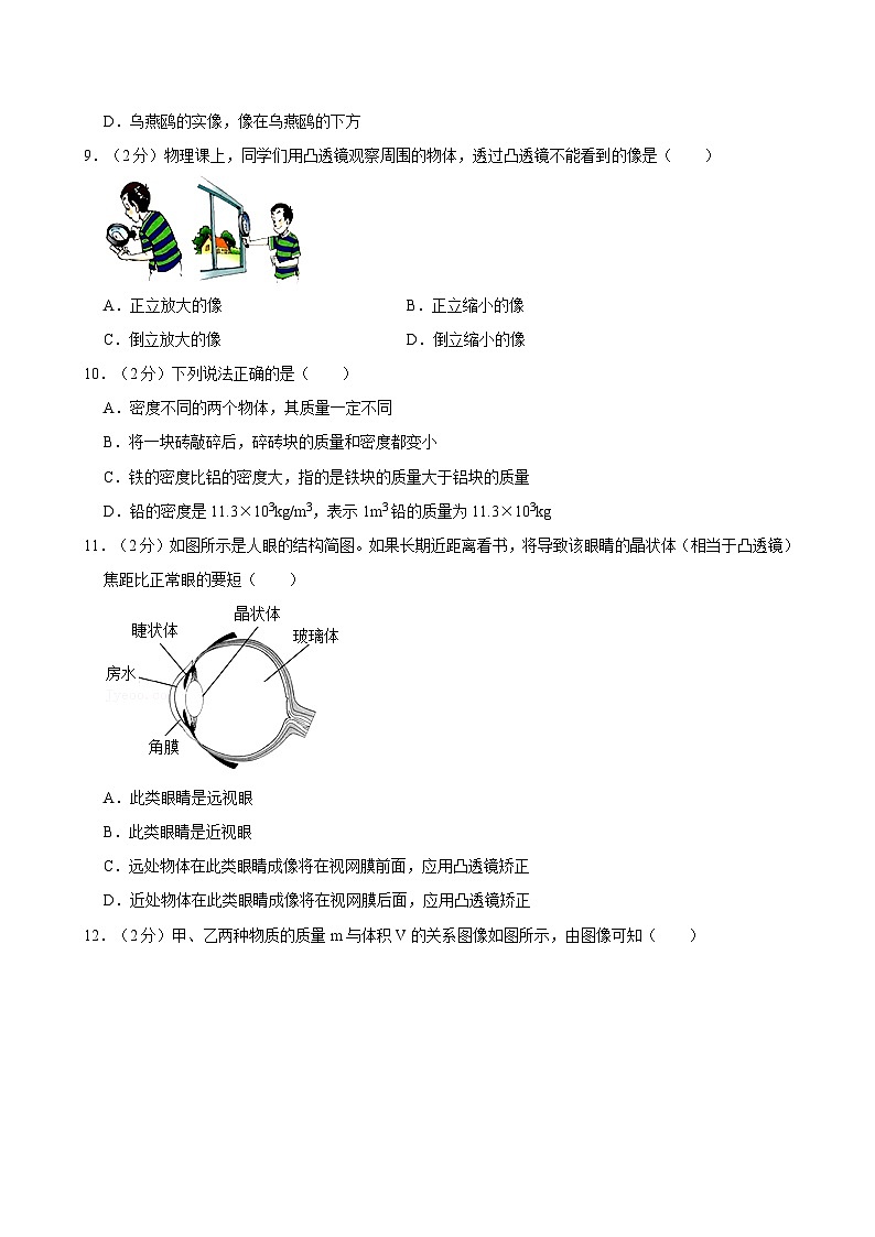 福建省福州三十二中2023-2024学年八年级上学期月考物理试卷（12月份）第3页