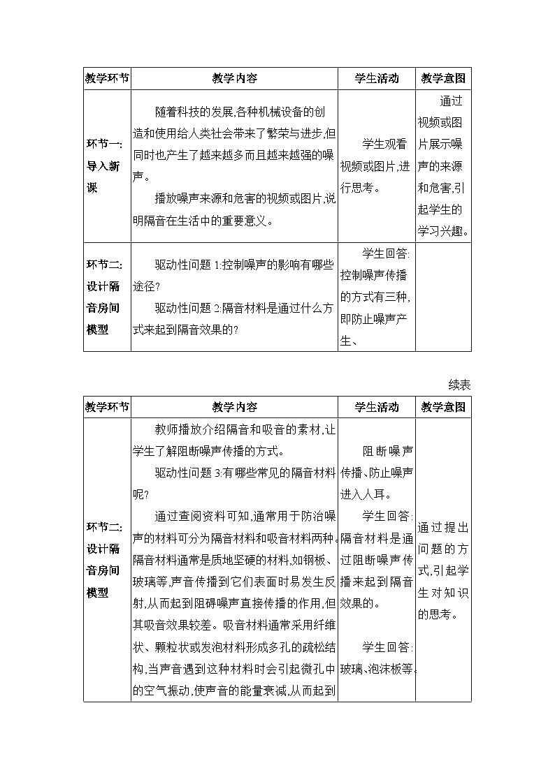 人教版（2024）八年级物理上册第二章声现象2.5跨学科实践：制作隔音房间模型教案第2页