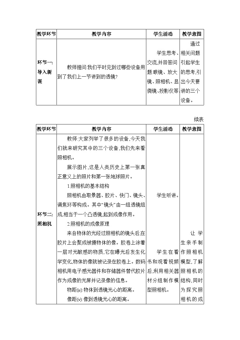 人教版（2024）八年级物理上册第五章透镜及其应用5.2生活中的透镜教案02