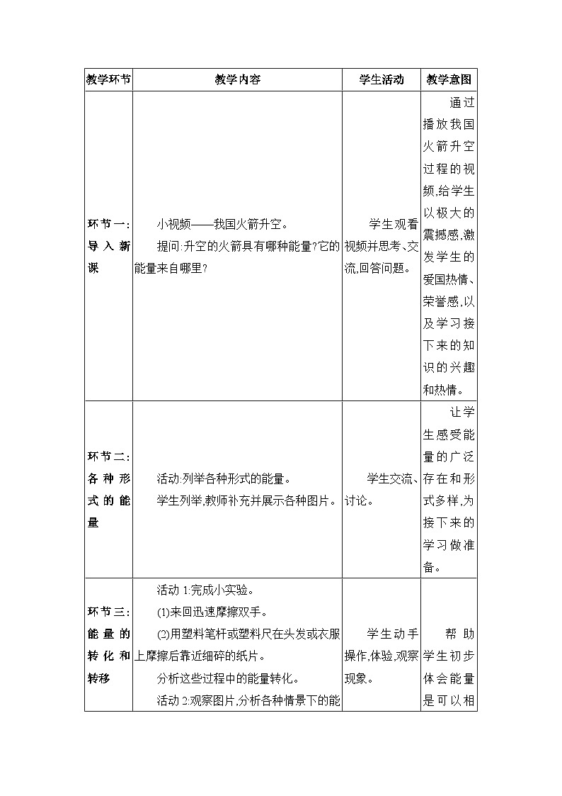 人教版（2024）九年级物理第十四章内能的利用14.3能量的转化和守恒教案第2页
