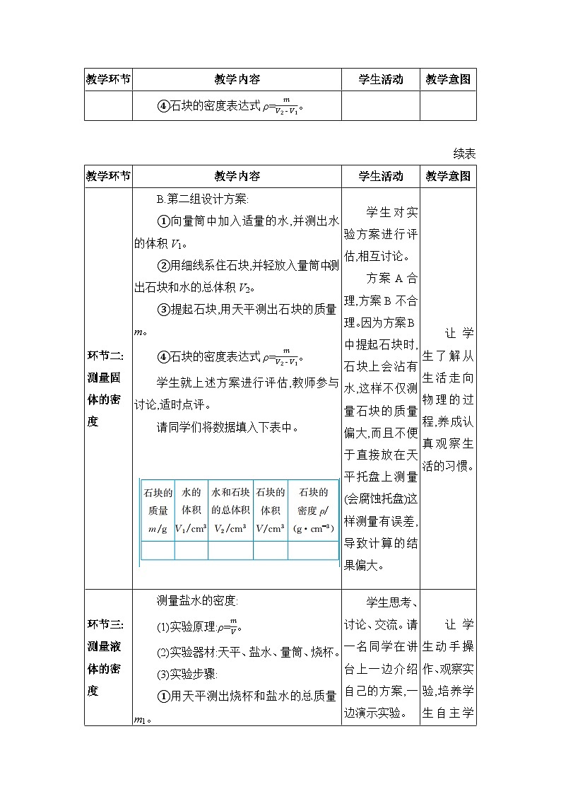 教科版（2024）八年级物理上册第6章质量与密度6.3测量密度教案03
