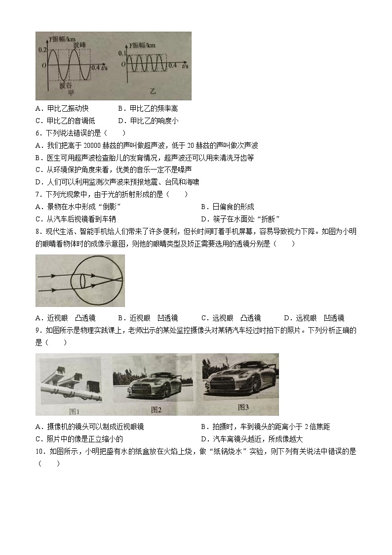 河北省邢台市平乡县第五中学2023-2024学年八年级上学期期末考试物理试题(无答案)第2页