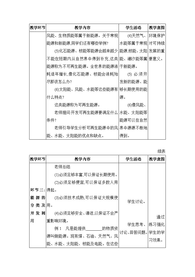 教科版（2024）九年级物理下册第十一章物理学与能源技术11.3能源&11.4核能&11.5能源开发与可持续发展教案03