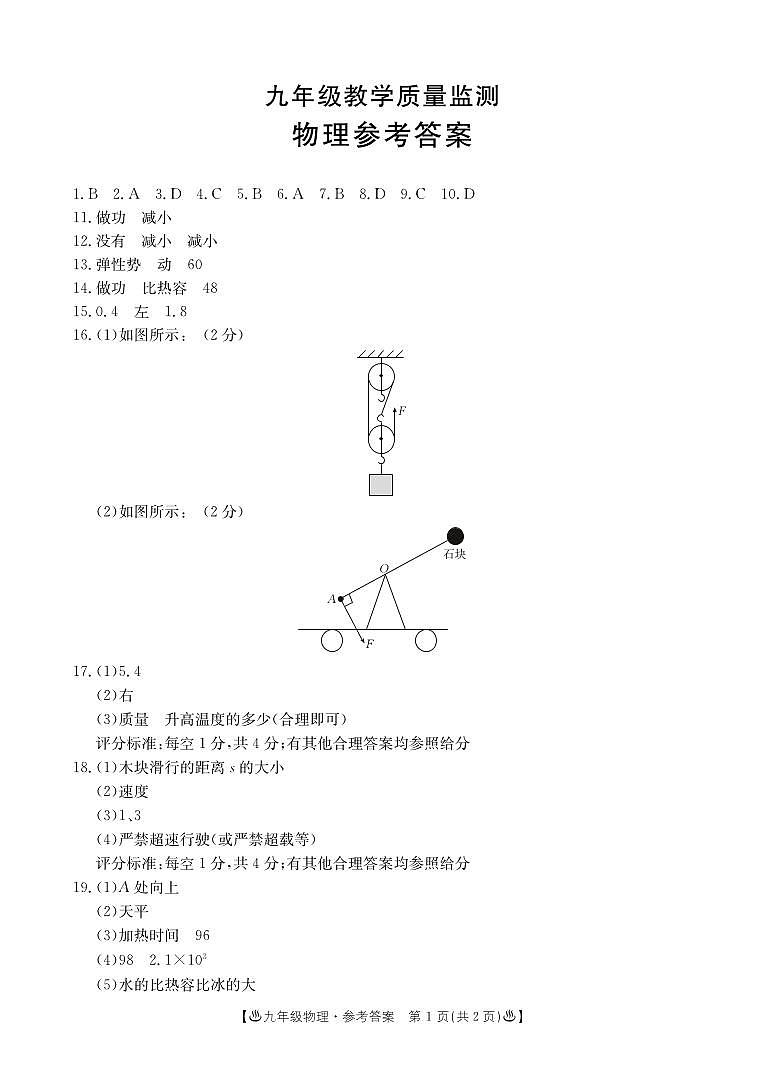 陕西省西安市西安市城六区2024-2025学年九年级上学期9月月考物理试题01
