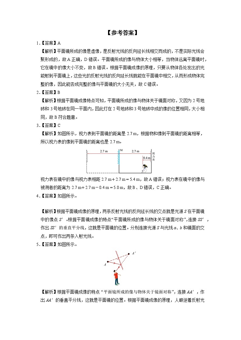 人教版八年级物理上册精品演练4.3[能力提升]平面镜成像同步练习第2页
