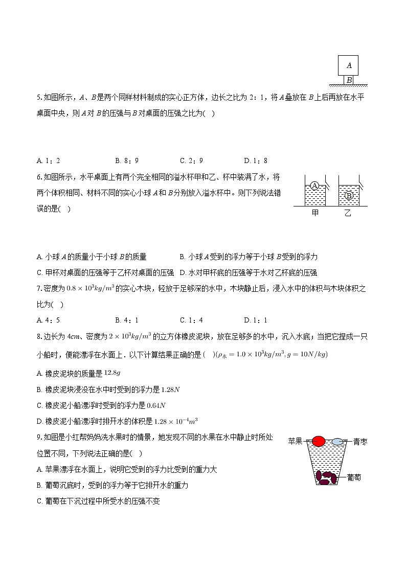 山东省德州市宁津县大庄中学2024-2025学年九年级上学期月考物理试卷02