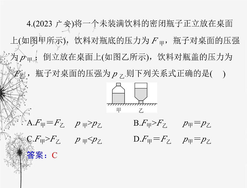 初中物理学业考试复习第九章压强课件08