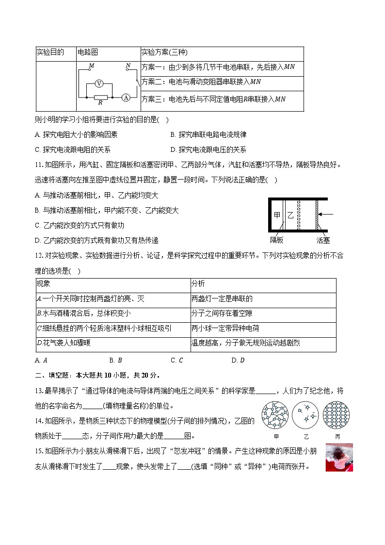 2024-2025学年黑龙江省哈尔滨市德强中学九年级（上）开学物理试卷（含解析）03