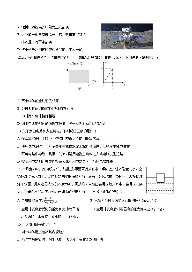 2024年山东省青岛市普通高中自主招生物理试卷（含解析）第3页