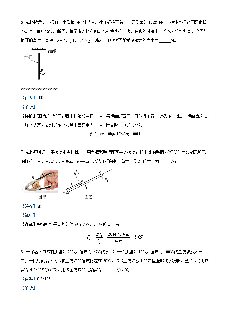 2024年安徽省中考物理真题（解析版）第3页