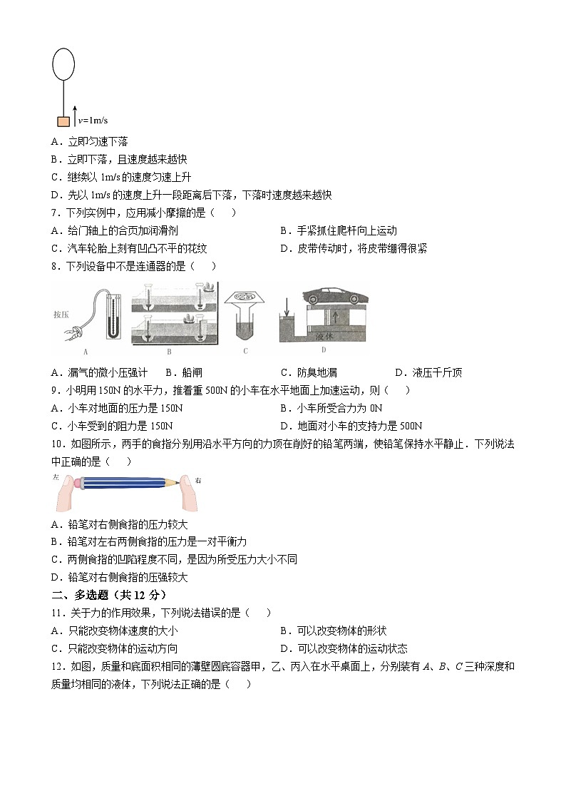 四川省宜宾市民主初级中学2023-2024学年八年级下学期期中检测物理试题第2页