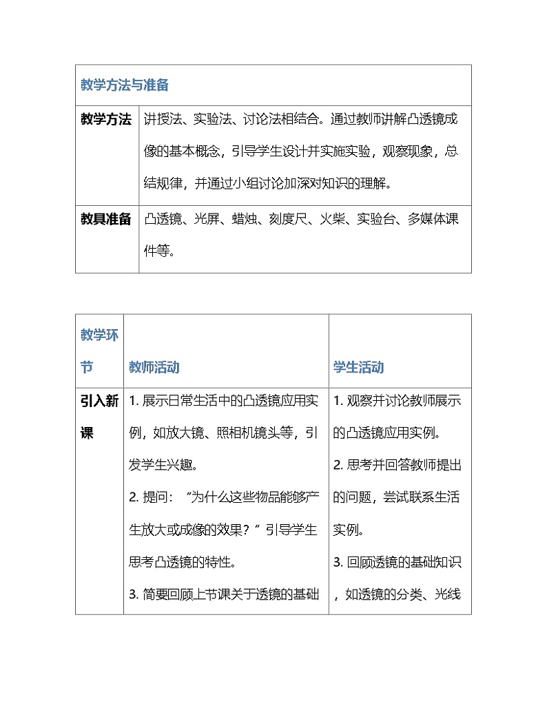 人教版（2024新版）八年级上册物理第五章5.3《凸透镜成像的规律》教案03