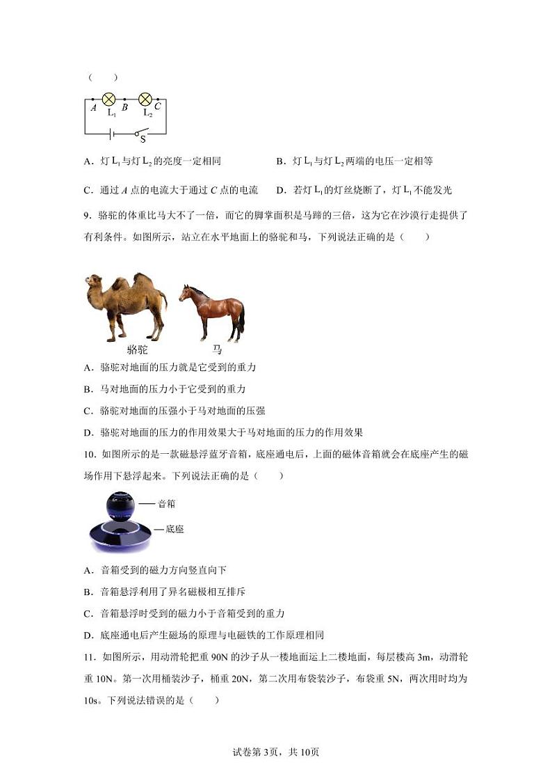 北京市朝阳区2022-2023中考一模物理试题第3页