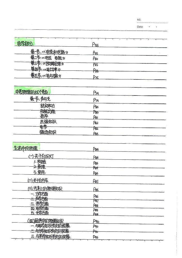 “看这个足够”系列——中考物理状元笔记学案（142页）第3页