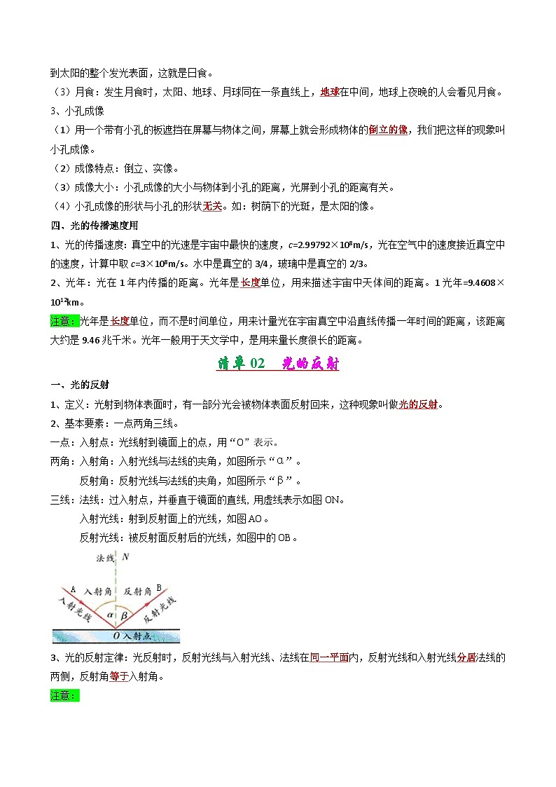 专题03 光现象（教师版） 2024-2025学年八年级物理上学期期中考点大串讲（鲁科版2024）第2页