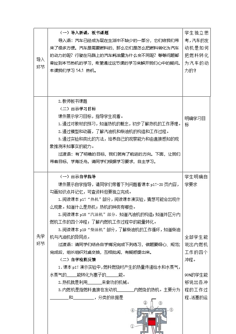 沪科版物理九年级全一册第十三章第三节 汽油机的工作过程教案第2页