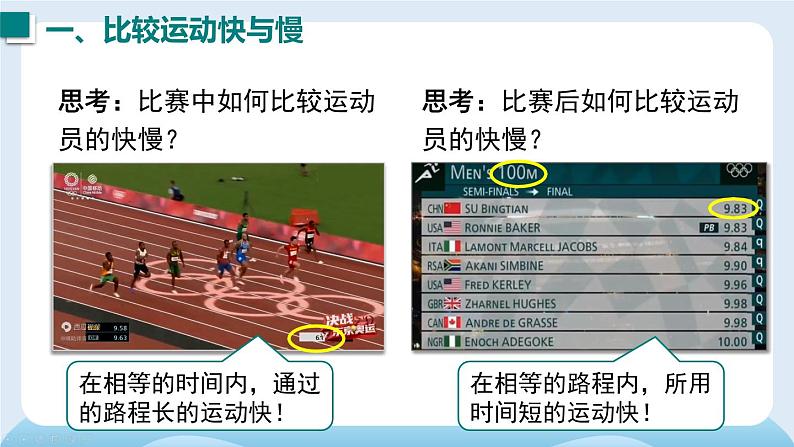 2 第二节  快与慢-2024-2025学年沪科版八年级物理上册 PPT课件第3页