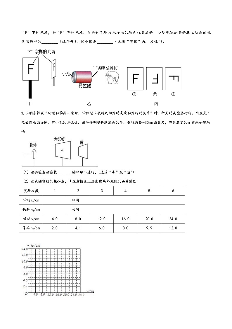 人教版八年级物理上册同步(拓展)学讲练测大讲义专题4.7《光现象》单元四类探究实验问题精炼(重点)(原卷版+解析)第2页