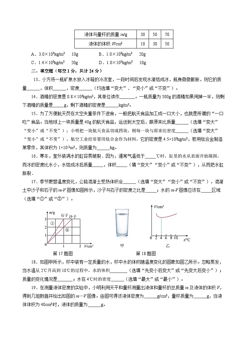 （人教版2024）八年级上册物理第六章 质量与密度 单元复习课件+单元解读课件+单元检测卷含解析版+知识清单03
