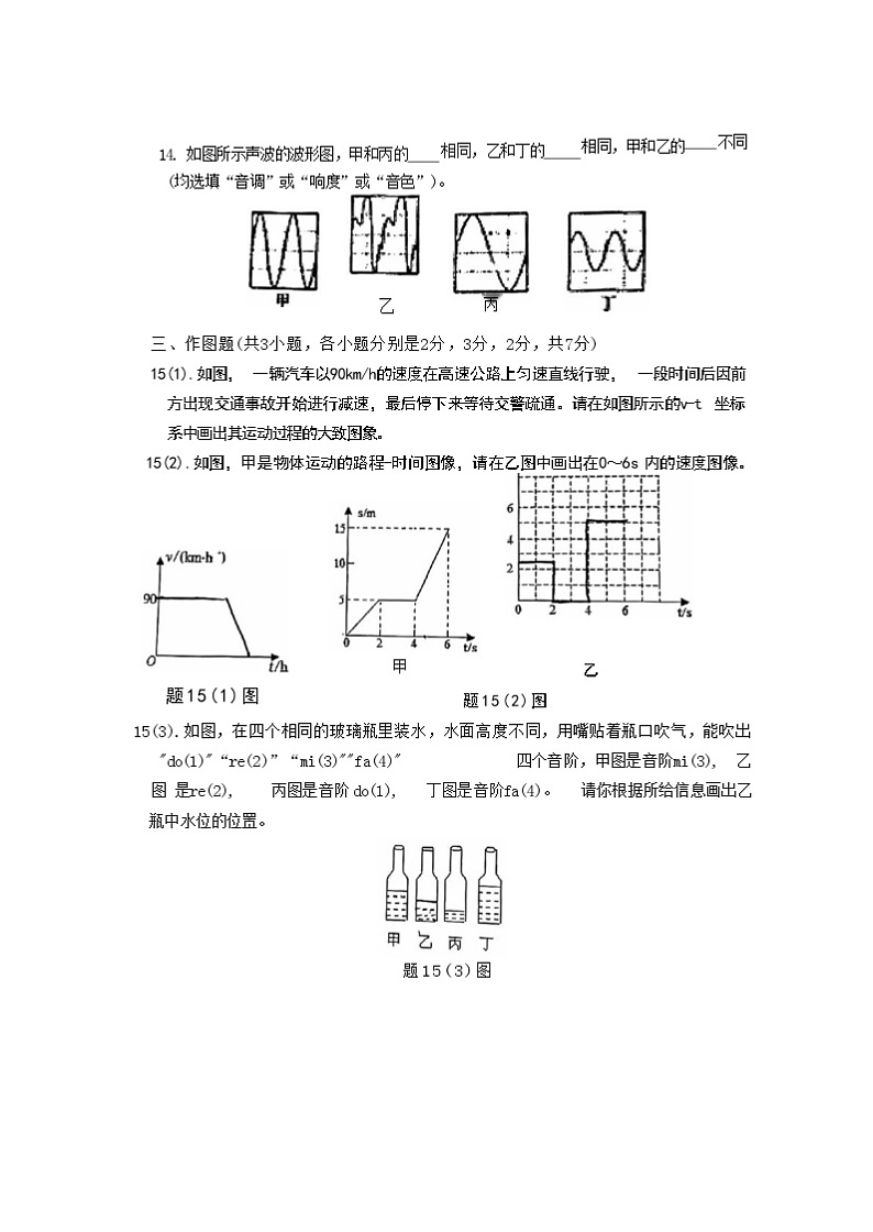 2023-2024学年广东省佛山市顺德区乐从镇八年级（上）第一次限时训练物理试卷.第3页
