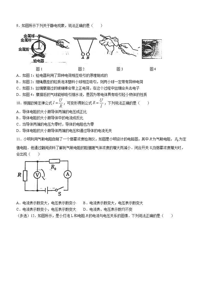 2023-2024学年河北省邯郸九年级（上）期中物理试卷.第3页