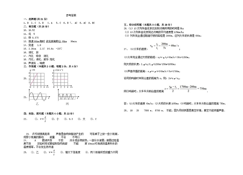 辽宁省鞍山市海城市第四中学2024-2025学年八年级上学期第一次月考物理试卷01