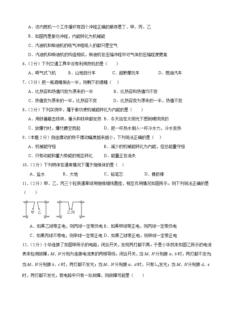 甘肃省武威市凉州区西营片联片教研2024-2025学年九年级上学期10月期中物理试题02