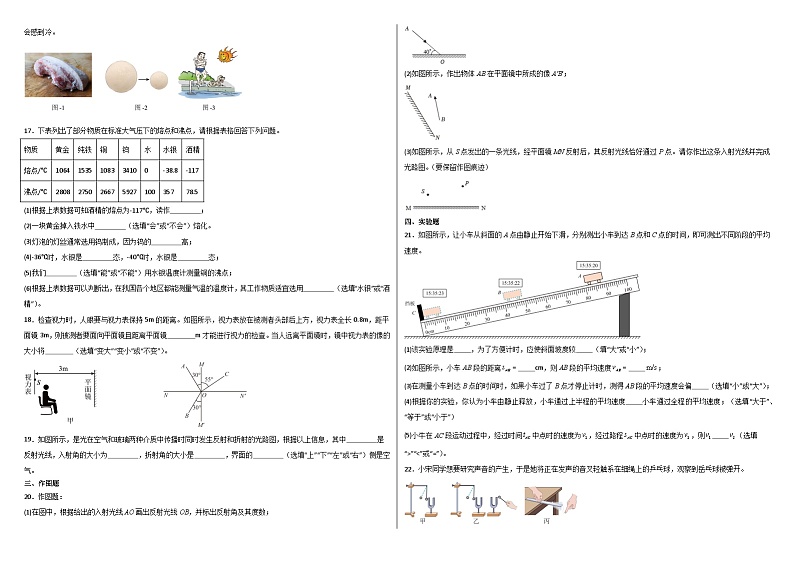 内蒙古赤峰市红山区2024-2025学年八年级上学期期中考试物理试题第3页