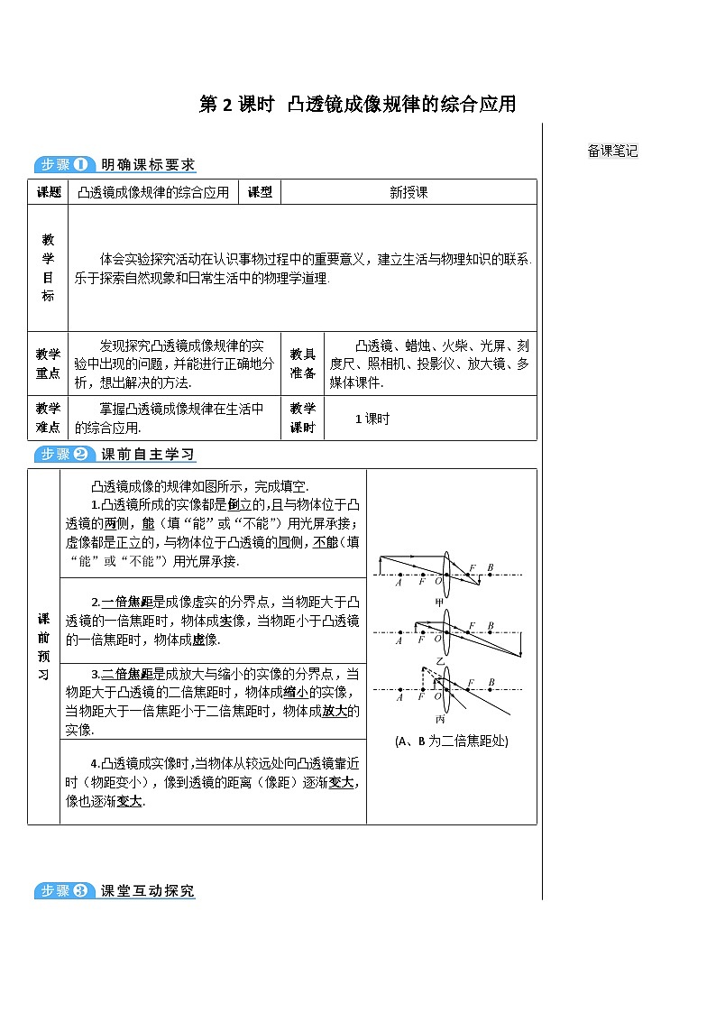 【新课标】物理【人教版】八年级上册（2024）【课件+教案+作业课件】第五章 透镜及其应用（第3节  凸透镜成像的规律）（含视频）01