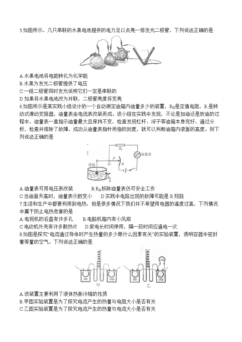 2023-2024学年辽宁省大连市庄河市九年级（上）期末物理试卷第2页