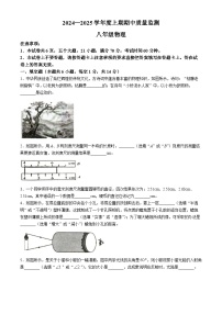 河南省周口市川汇区2024-2025学年八年级上学期期中质量监测物理试卷(无答案)