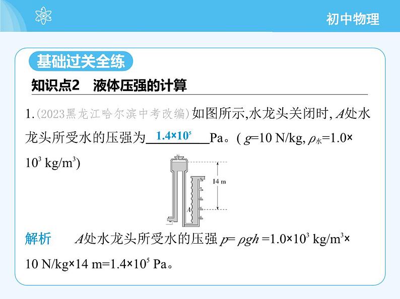 【新课标】物理【沪科版】八年级全册（2024）【重点知识点解析、提升测试解析】第八章　压　强03