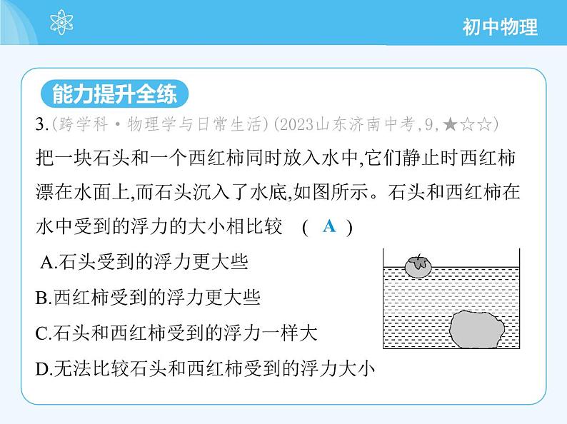 【新课标】物理【沪科版】八年级全册（2024）【重点知识点解析、提升测试解析】第九章　浮　力05