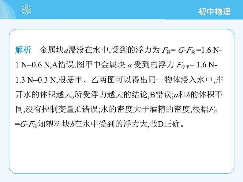 【新课标】物理【沪科版】八年级全册（2024）【重点知识点解析、提升测试解析】第九章　浮　力05